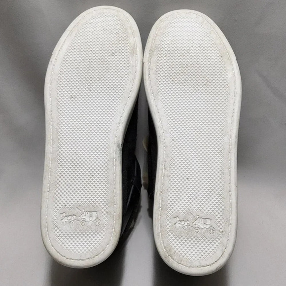 Coach Richmond Women's Sneakers Fleece Lined Gray size 7B  High top wool Leather - Picture 7 of 11